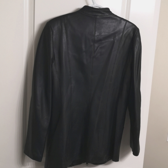Danier Italian Leather Zip Up Tunic Length Fall Jacket Size S Buttery Soft - Picture 12 of 15